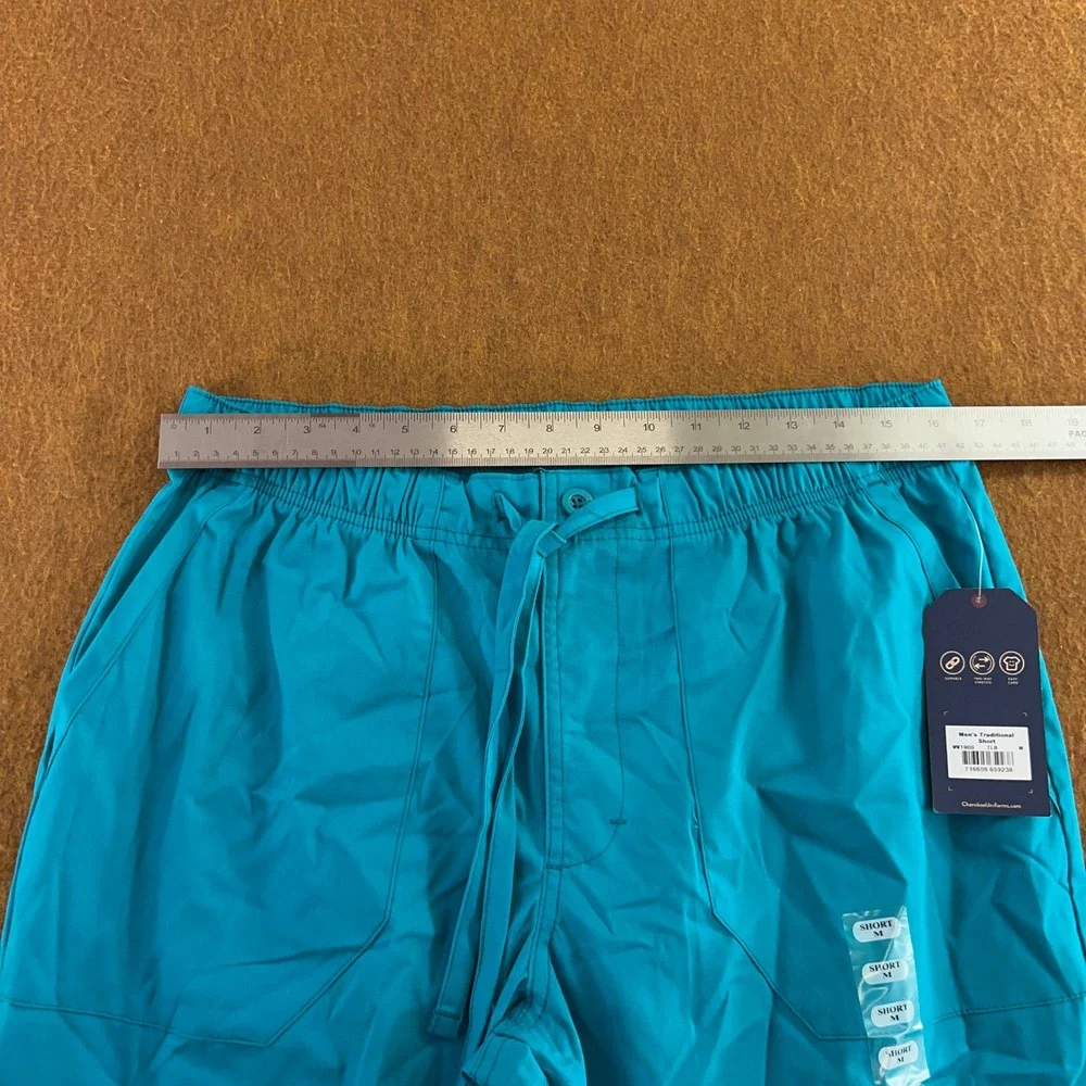 Cherokee Mens Medium Teal Blue Short Traditional Cargo Scrub Pants WW190S NWT